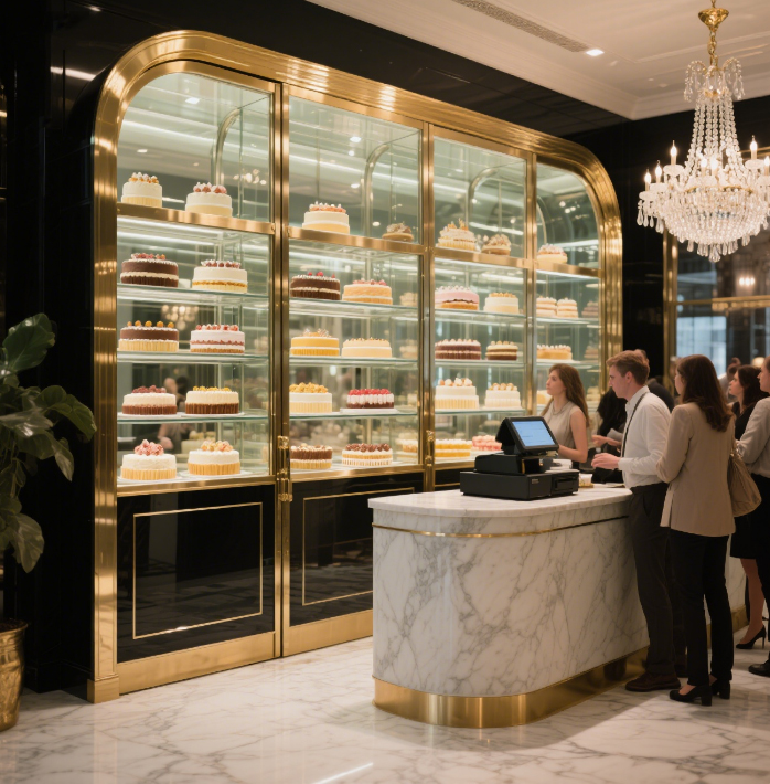 Beautiful commercial cake display cabinets